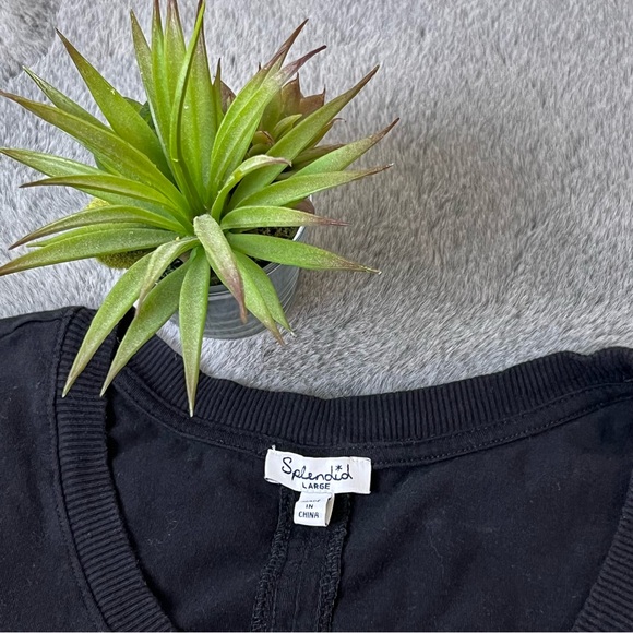 Splendid Black Tee Shirt Ruched Side Dress - Picture 11 of 14